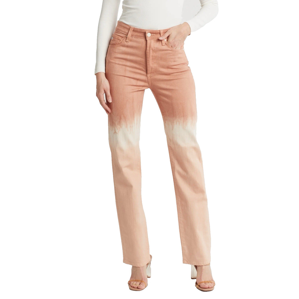 AG Alexxis High Rise Slim Fit Pink Peach Ombre Jeans Size 32 NWT